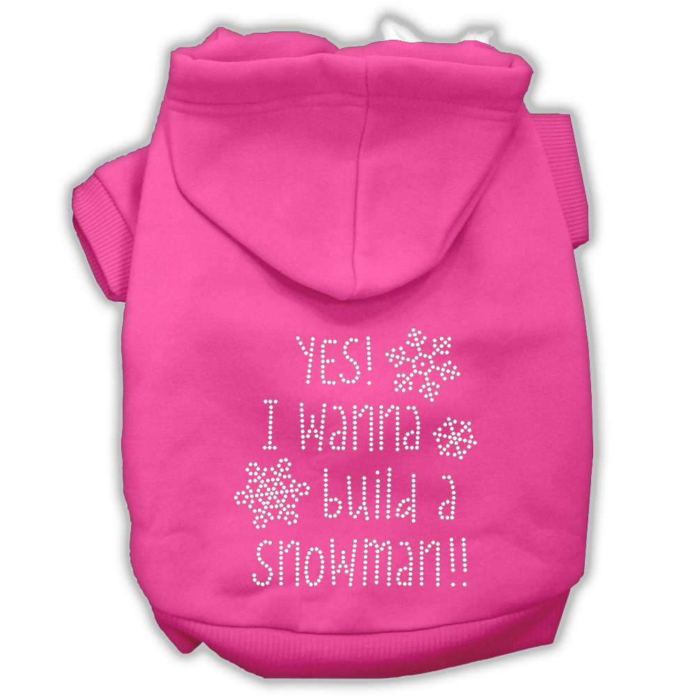 Yes! I want to build a Snowman Rhinestone Dog Hoodie Bright Pink XS